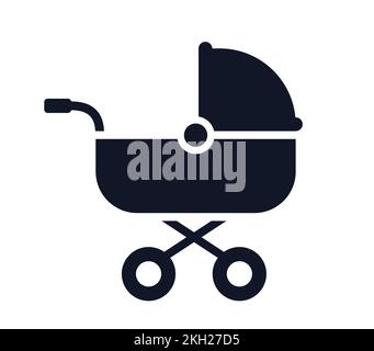 Stroller and pushchair baby carriage vector illustration icon Stock Vector