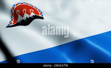 Federal subjects of Russia flag of Kamchatka Krai Stock Photo