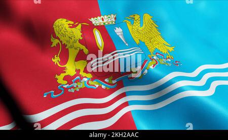 Federal subjects of Russia flag of Ivanovo Oblast Stock Photo