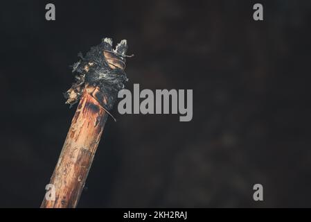 A used torch from the Inkaya cave. Yelki, Izmir, Turkey Stock Photo