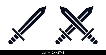 Crossed swords and a shield Royalty Free Stock SVG Vector