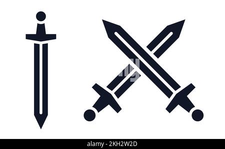 Sword blade symbol or sword weapon vector illustration icon Stock Vector