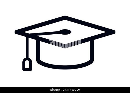 Square academic cap symbol graduate cap for education graduation and knowledge vector icon Stock Vector