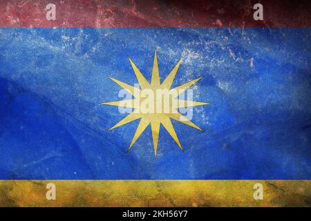 retro flag of Daco Romance peoples Serbian Vlachs with grunge texture. flag representing ethnic group or culture, regional authorities. no flagpole. P Stock Photo