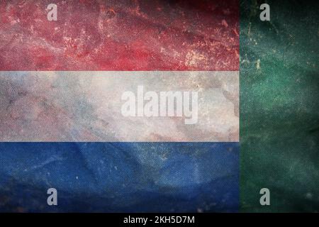 retro flag of Dutch Creole peoples Griqua people with grunge texture. flag representing ethnic group or culture, regional authorities. no flagpole. Pl Stock Photo