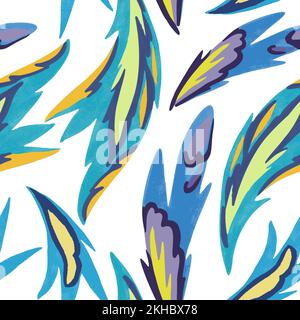 Psychedelic ornamental pattern. Watercolor hand drawn texture with floral and botanical ornate shapes and motifs.  Stock Vector