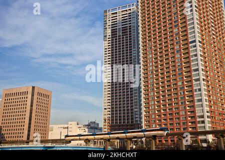 Tokyo Monorail train from Haneda Airport Shinagawa Tokyo Japan Stock Photo