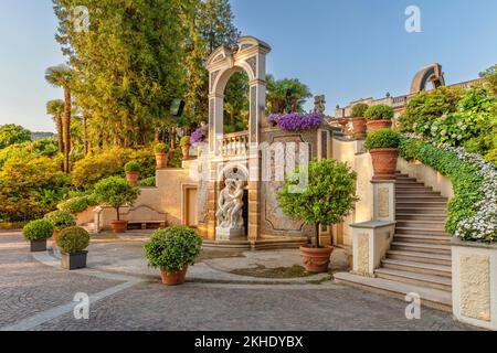 Garden of the Grand Hotel Des Iles Borromees, Stresa, Lake Maggiore, Piedmont, Italy, Lake Maggiore, Stresa, Piedmont, Italy, Europe Stock Photo