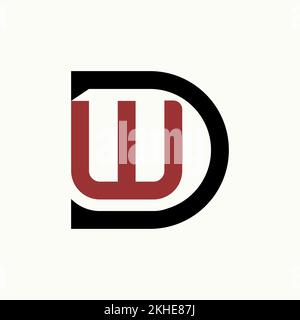 Simple and unique letter or word DW or WD font on line inside image graphic icon logo design abstract concept vector stock initial or sport monogram Stock Vector