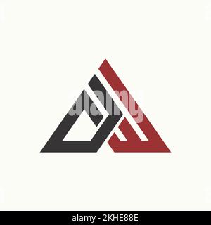 unique letter or word DW or DE font on triangle line image graphic icon logo design abstract concept vector stock initial or sport monogram Stock Vector