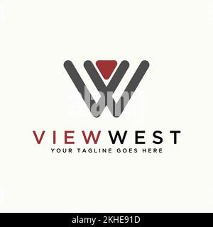 letter or word W or VW font rounded shape on line image graphic icon logo design abstract concept vector stock initial or monogram Stock Vector
