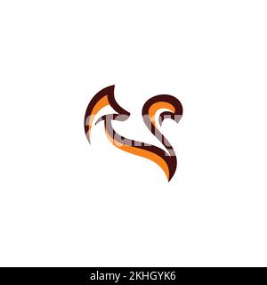 Fox Logo Abstract. Fox Jumping Icon. Fox Vector Illustration Stock Vector