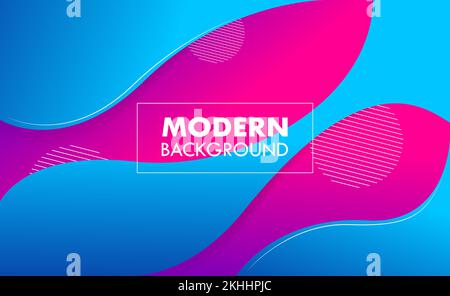 Modern Colorful Blue Pink Gradient Geometric Abstract Background Stock Vector