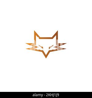 Fox Head Outline Logo SImple. Fox Icon Vector Illustration Stock Vector