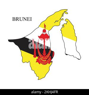 Brunei map vector illustration. Global economy. Famous country. South East Asia. Borneo. Stock Vector