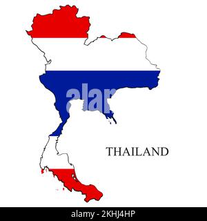 Thailand map vector illustration. Global economy. Famous country. South East Asia Stock Vector