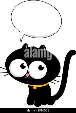 cute cartoon angry cat with speech bubble sticker Stock Vector Image & Art  - Alamy