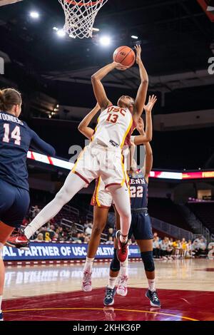 USC Trojans guard Rayah Marshall (13) scores during a NCAA women’s basketball game against the Pennsylvania Quakers, Wednesday, November 23, 2022, at Stock Photo