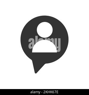 Hotline speech bubble symbol with customer icon isolated on white background. Call center sign. Client support online service concept. Vector graphic illustration. Stock Vector