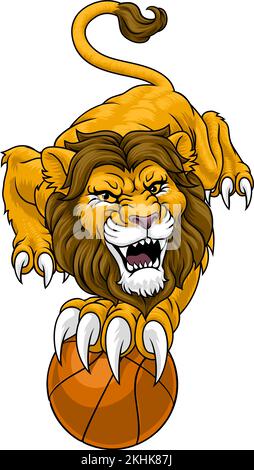 Lion Basketball Animal Sports Team Mascot Stock Vector