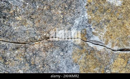 Texture of old stone. Gray yellow old rusty background. Horizontal banner for design. Stock Photo