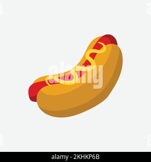 Hamburger Cartoon Raster Illustration Isolated On White. Vector illustration Stock Vector