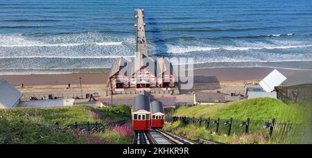 The Cliff railway located in Saltburn by the Sea, Redcar and Cleveland, England Stock Photo