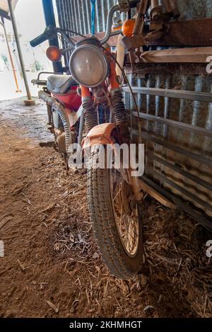 Old Motorcycle For Farm Use Stock Photo Alamy