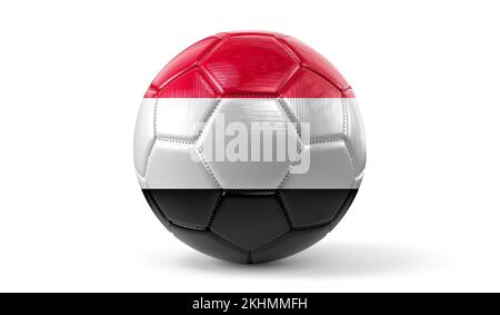 Yemen - national flag on soccer ball - 3D illustration Stock Photo