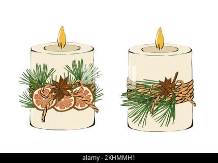 Christmas drawing of a Christmas candle