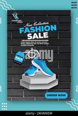 Flyer Template For Shoes Sale Stock Vector