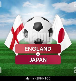 England vs Japan national teams soccer football match competition concept. Stock Photo