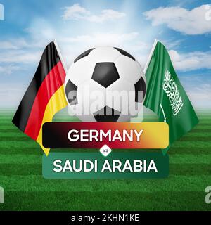 Germany vs Saudi Arabia national teams soccer football match competition concept. Stock Photo