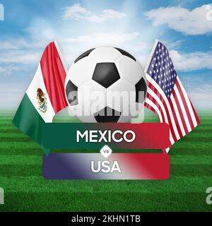 Mexico vs USA national teams soccer football match competition concept