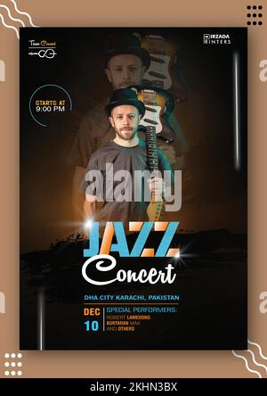 Flyer Fully Editable Template For Concert Stock Vector