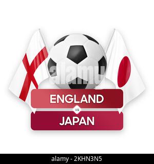 England vs Japan national teams soccer football match competition concept. Stock Photo