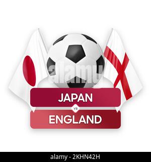 Japan vs England national teams soccer football match competition concept. Stock Photo