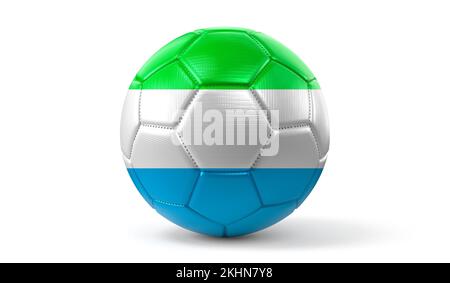 Sierra Leone - national flag on soccer ball - 3D illustration Stock Photo