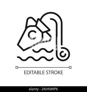 Water bearer jug pixel perfect linear icon Stock Vector