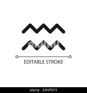 Aquarius pixel perfect minimalistic linear icon Stock Vector