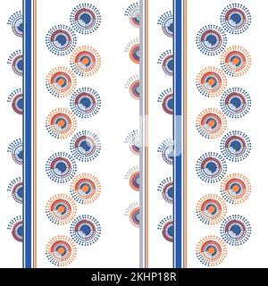Modern vector seamless pattern on white isolated background. Digital drawn illustration. Can be used as a design of textile other fabric or wallpaper Stock Vector