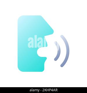 Speech recognition flat gradient two-color ui icon Stock Vector