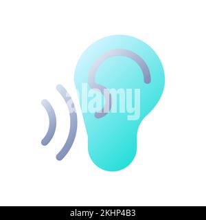 Listen flat gradient two-color ui icon Stock Vector