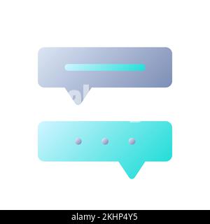 Communication with chat bot flat gradient two-color ui icon Stock Vector