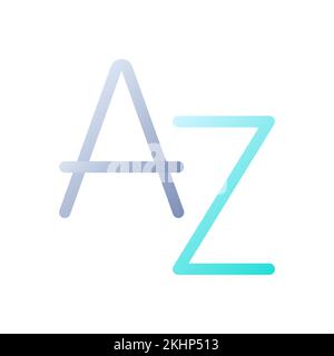 English alphabet flat gradient two-color ui icon Stock Vector