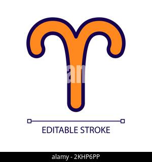 Aries pixel perfect RGB color icon Stock Vector