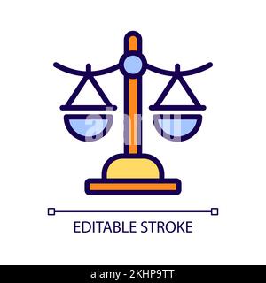 Balance scale pixel perfect RGB color icon Stock Vector
