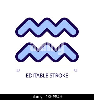 Aquarius pixel perfect RGB color icon Stock Vector