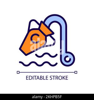 Water bearer jug pixel perfect RGB color icon Stock Vector