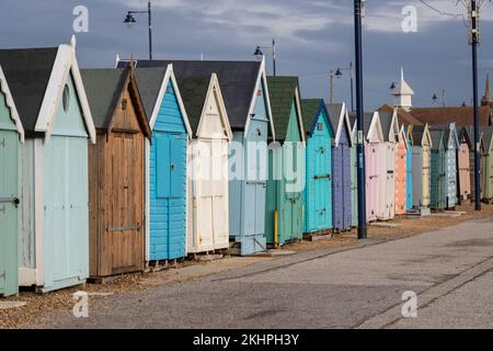 Colourful Beach huts in Southwold Suffolk Stock Photo